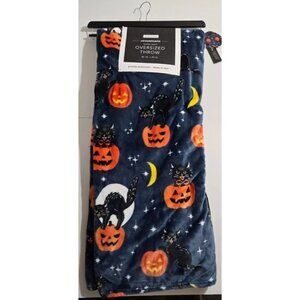 Envogue Oversized Blanket Super Soft Halloween Cat Christmas Gift 60" x 70" NWT